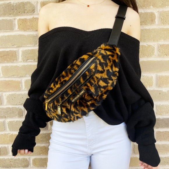 Michael Kors Waist Bag Fanny Pack MK Leopard Black - Picture 2 of 8